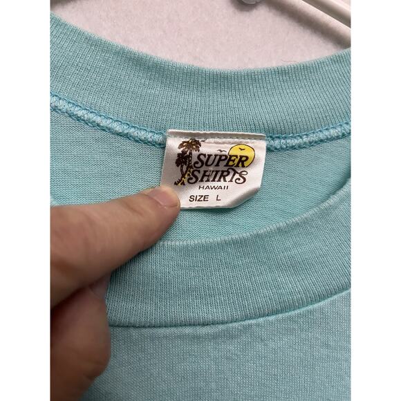 VTG 80s Humuhumunukunukuapua'a Fish Graphic T-Shirt Hawaii Single Stitch Wmns M - Picture 4 of 7